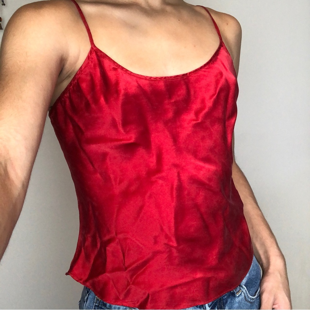 Magic Silk Red 100% Silk Slip Tank Top!!